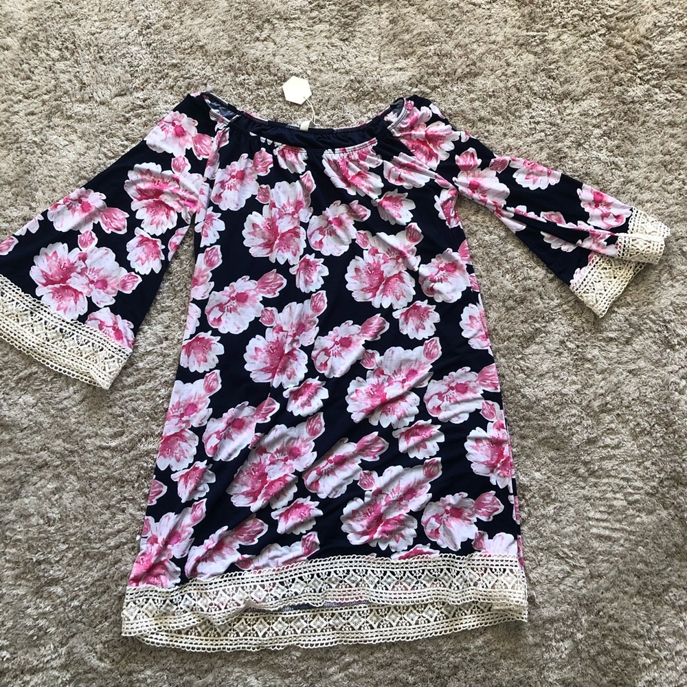 Pinkblush Off shoulder Crochet trim maternity